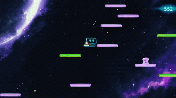 LOOI displaying a game on its screen