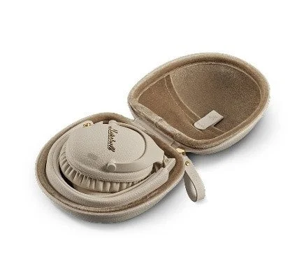 Marshall Monitor III A.N.C. Cream Headphones Folded in Case