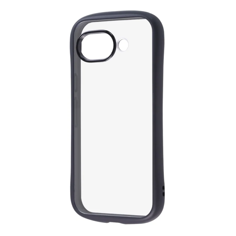 Transparent smartphone case with black edge and camera protection