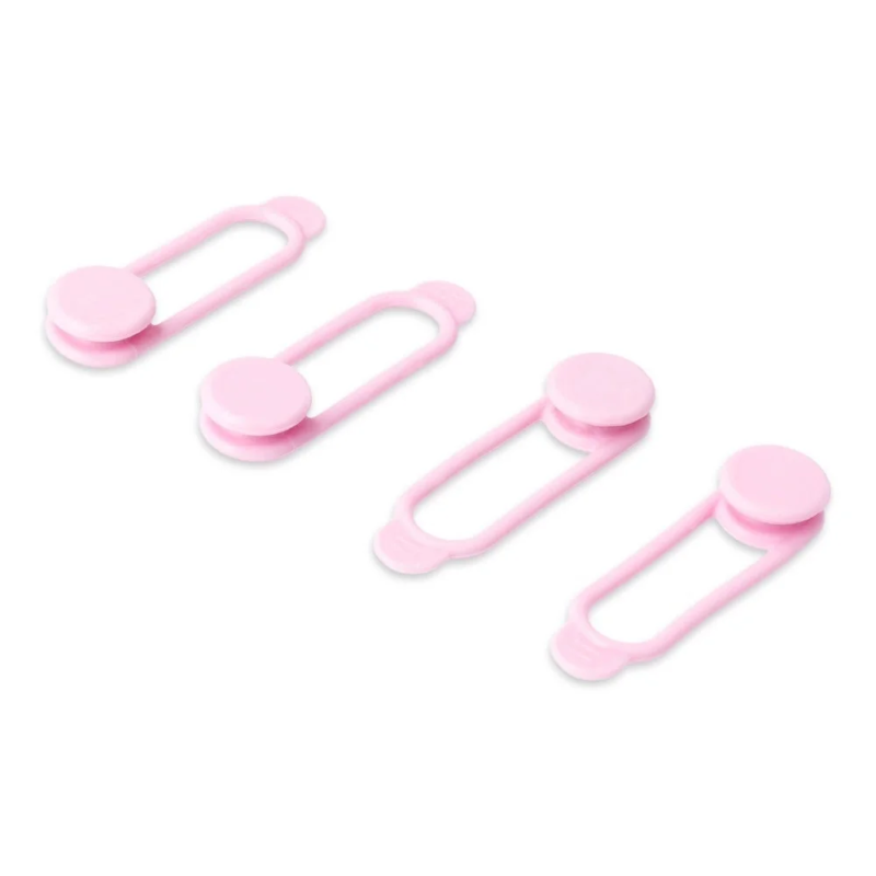 Set of four pink cable clips