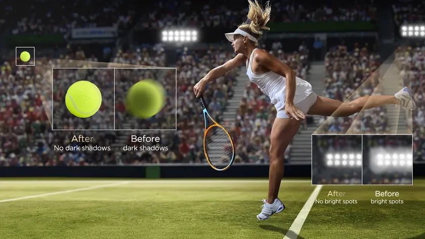 Tennis player showing display quality