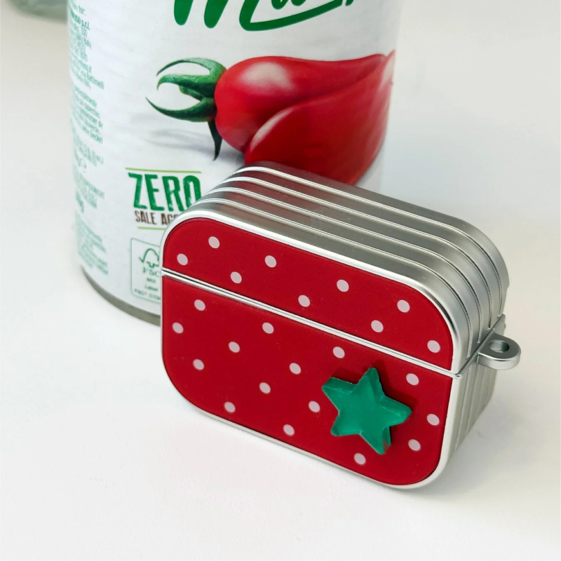 Puffy Tomato Charm Case on display