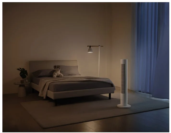 Bedroom scene with Tower Fan