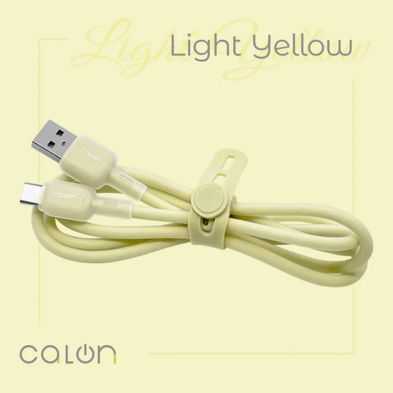 Light Yellow USB-A to Type-C Cable