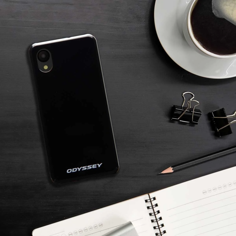 Smartphone on Desk with Coffee and Stationery