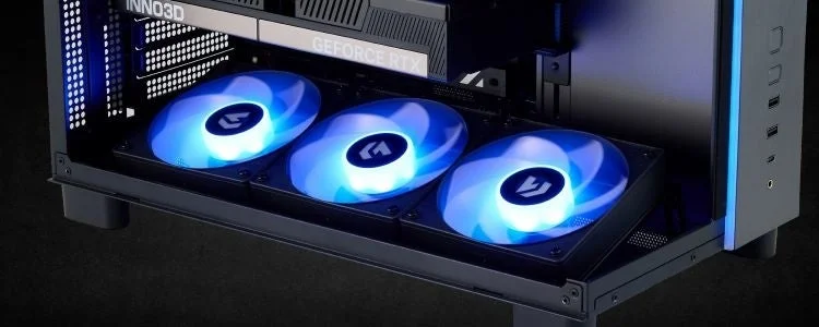Tiltable bottom fans