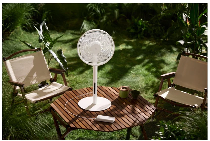 Outdoor scene with Mijia Fan and power bank