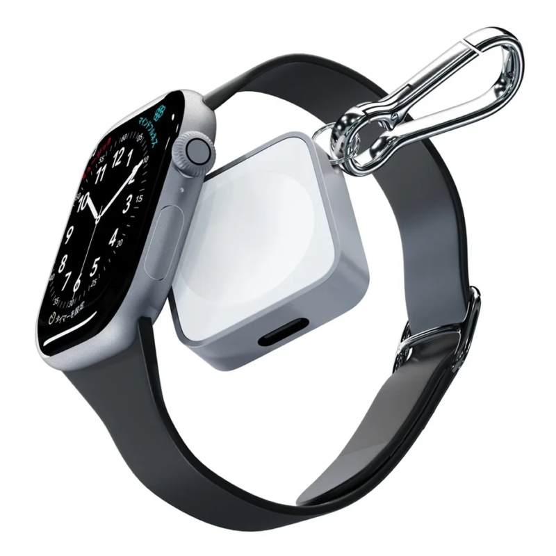 Apple Watch with white portable charger