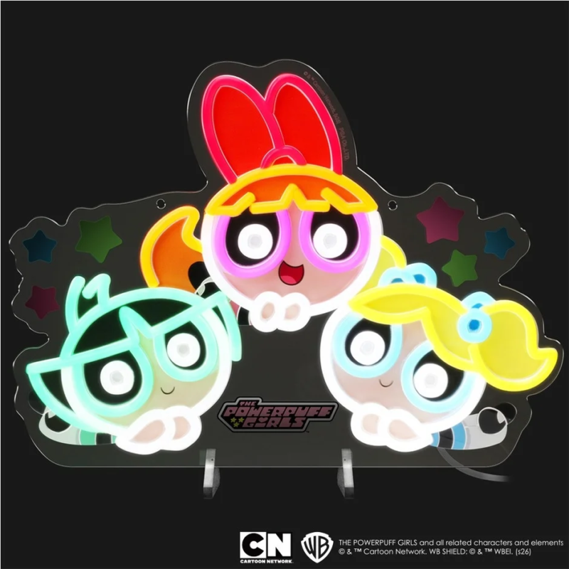 Powerpuff Girls neon sign close-up