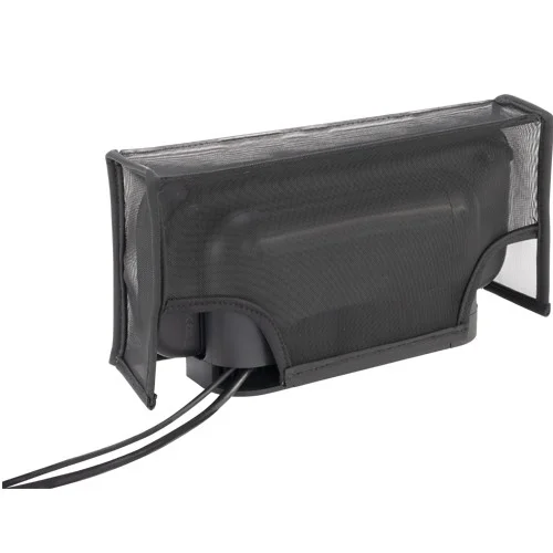 Mesh cover over device with cables