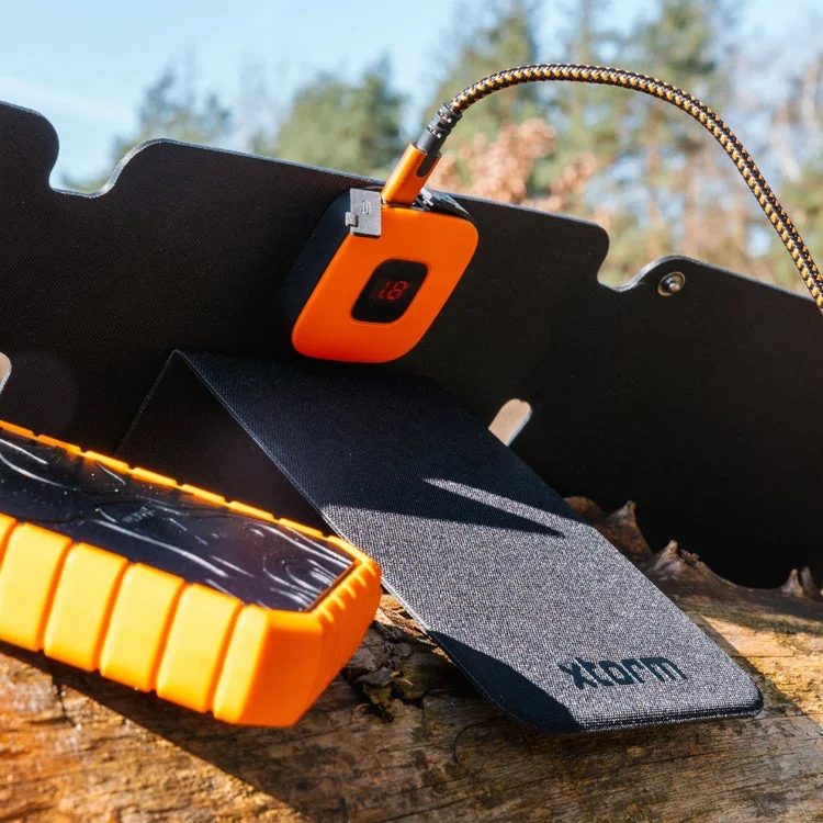 Portable solar panel and charger in nature