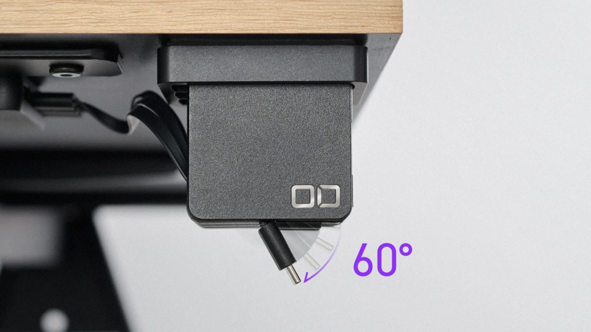 Cerberus showing 60-degree rotation for easy cable access