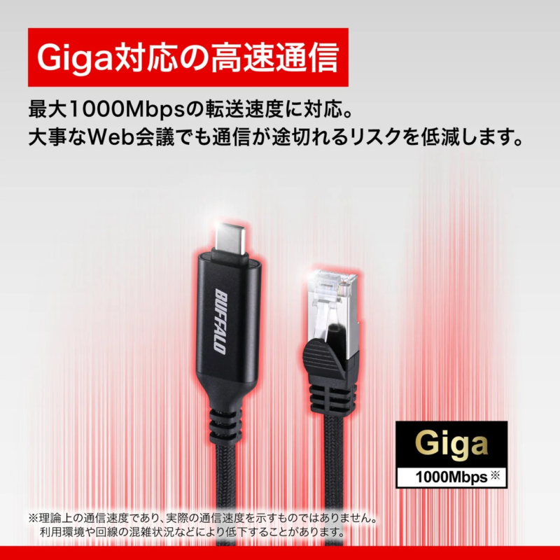 Giga 1000Mbps speed indication for the LUAMC-U3CG/N Series Cable