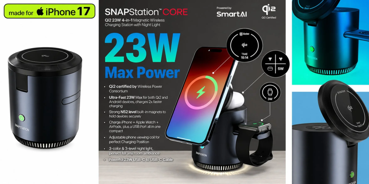 SNAPStation CORE Qi2 4-in-1 Wireless Charging Station
