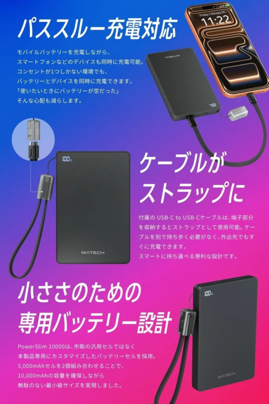 PowerSlim 10000 Pass-Through and Cable Strap