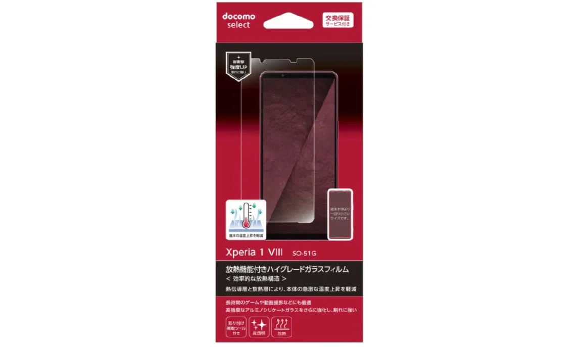 Xperia 1 VIII SO-51G High-Grade Glass with Heat Dissipation Function