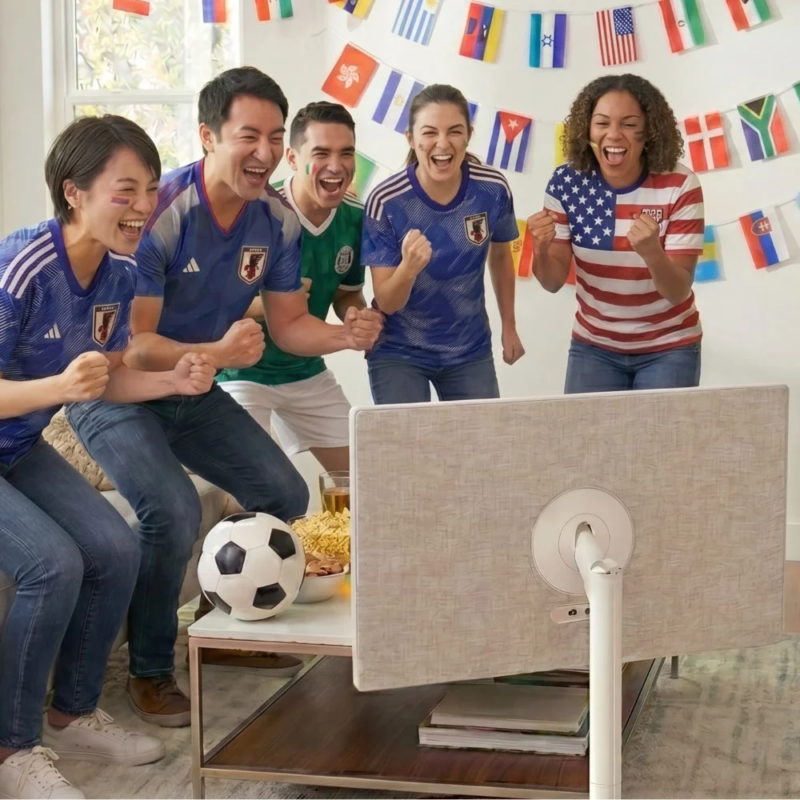 People watching soccer