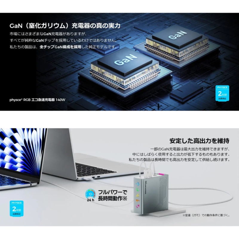 Pure GaN chips for stable output
