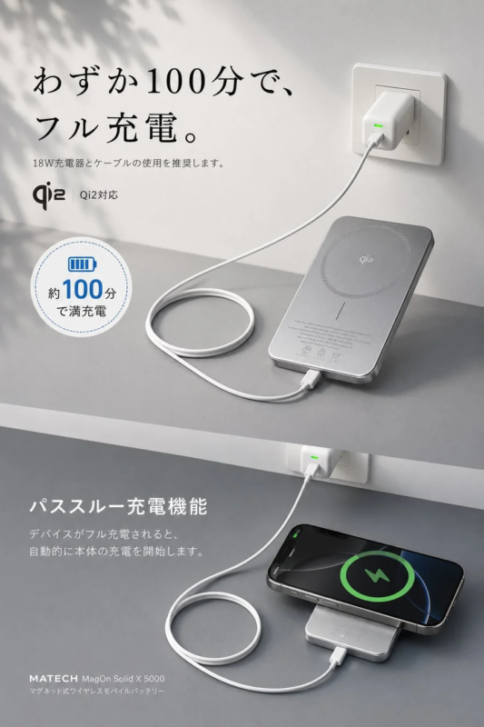 MATECH MagOn Solid X 5000 Fast Recharge