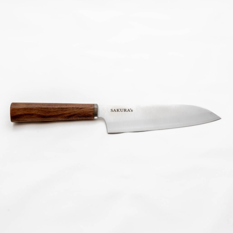 Just Right Knife with "SAKURA's" engraving on a white background