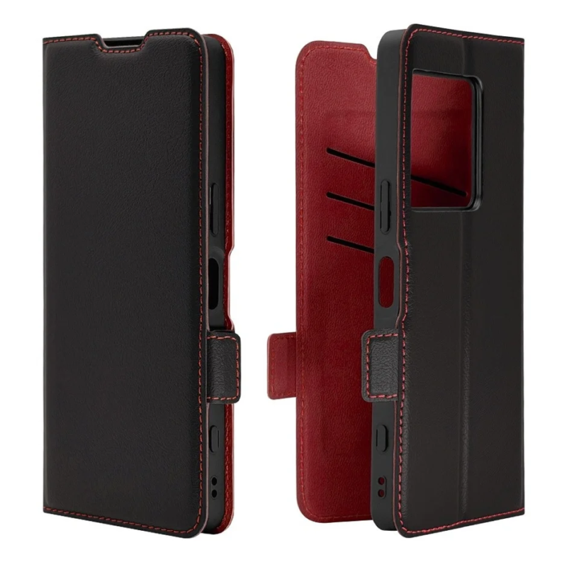 Xperia 1 VIII Black/Red Flip Case