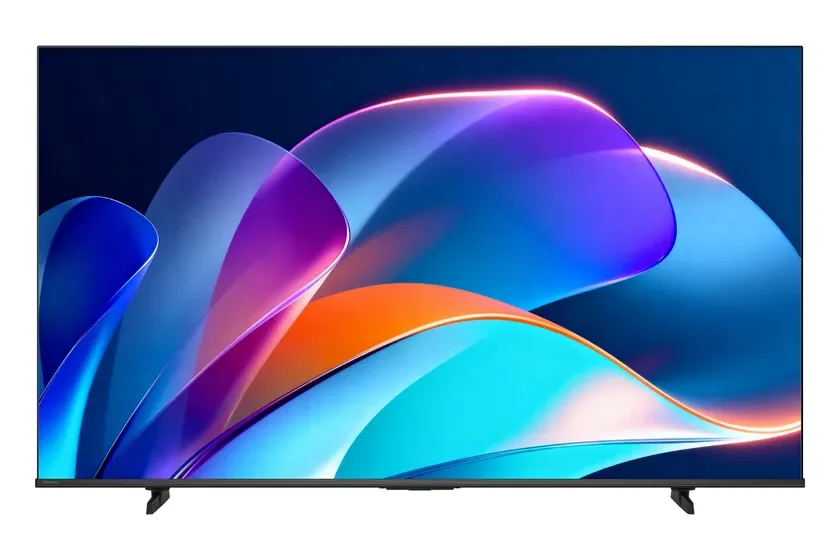 TV with Colorful Abstract Wallpaper