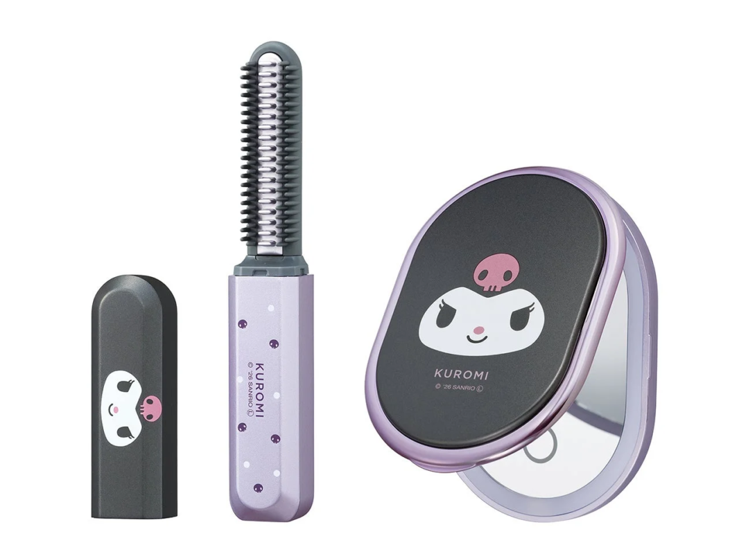 Kuromi Cordless Bang Hair Iron LED Mirror Set