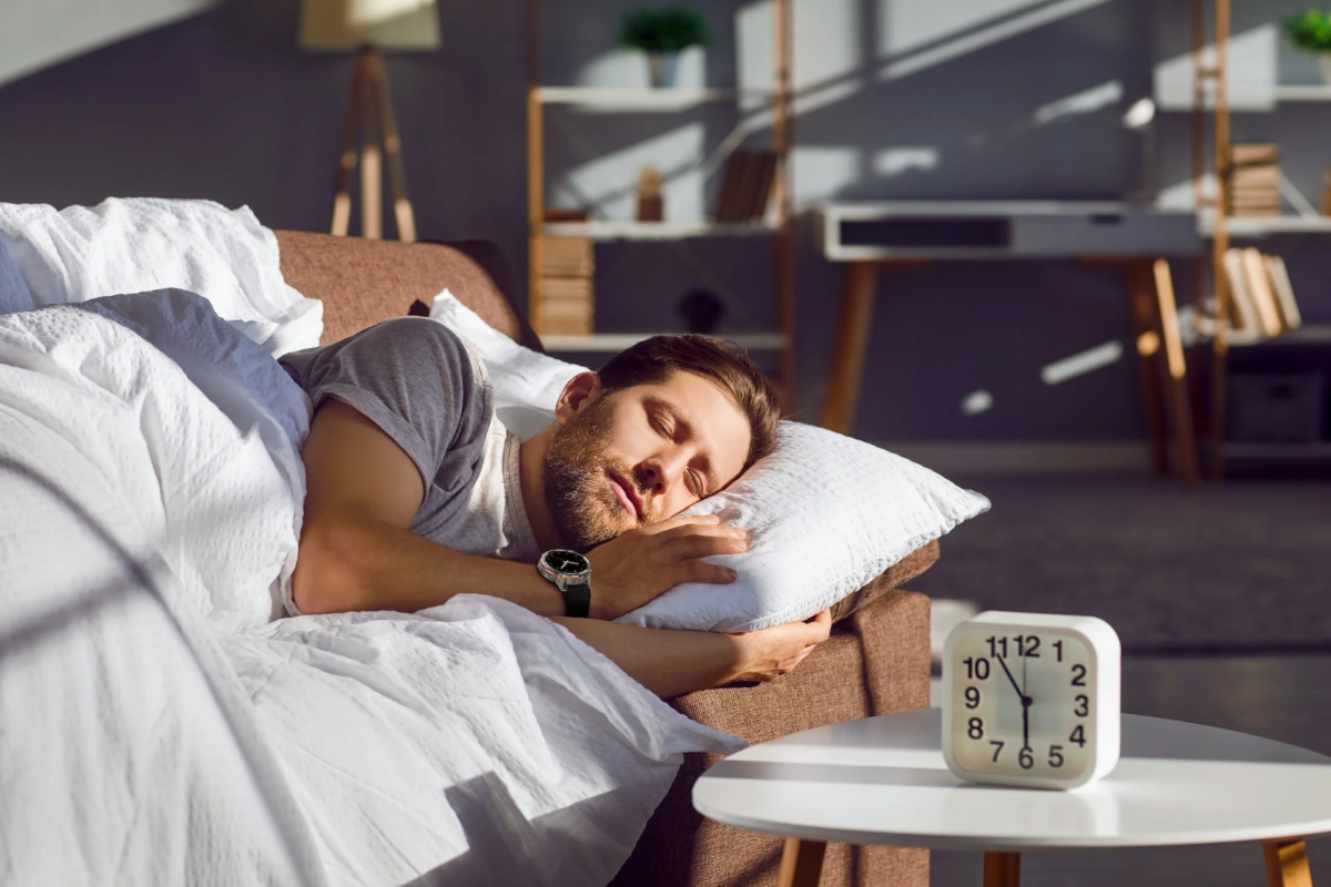 Man sleeping in bed