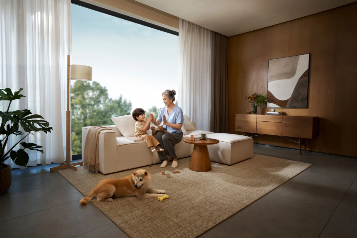 Family in living room