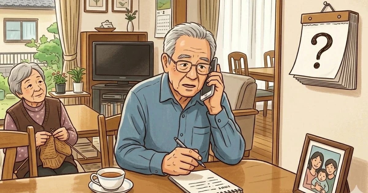 Elderly couple in living room