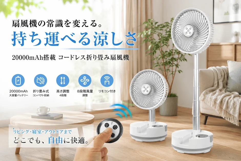 SOPPY Cordless Foldable Fan