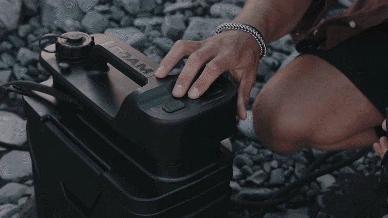 Hand pressing button