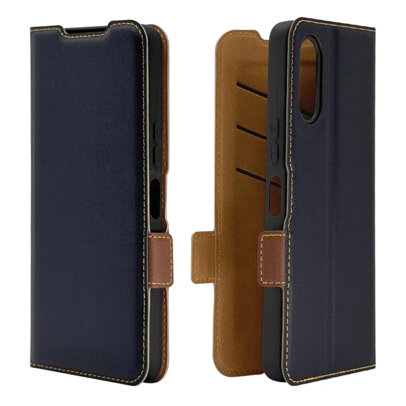 Navy/Brown two-tone wallet case