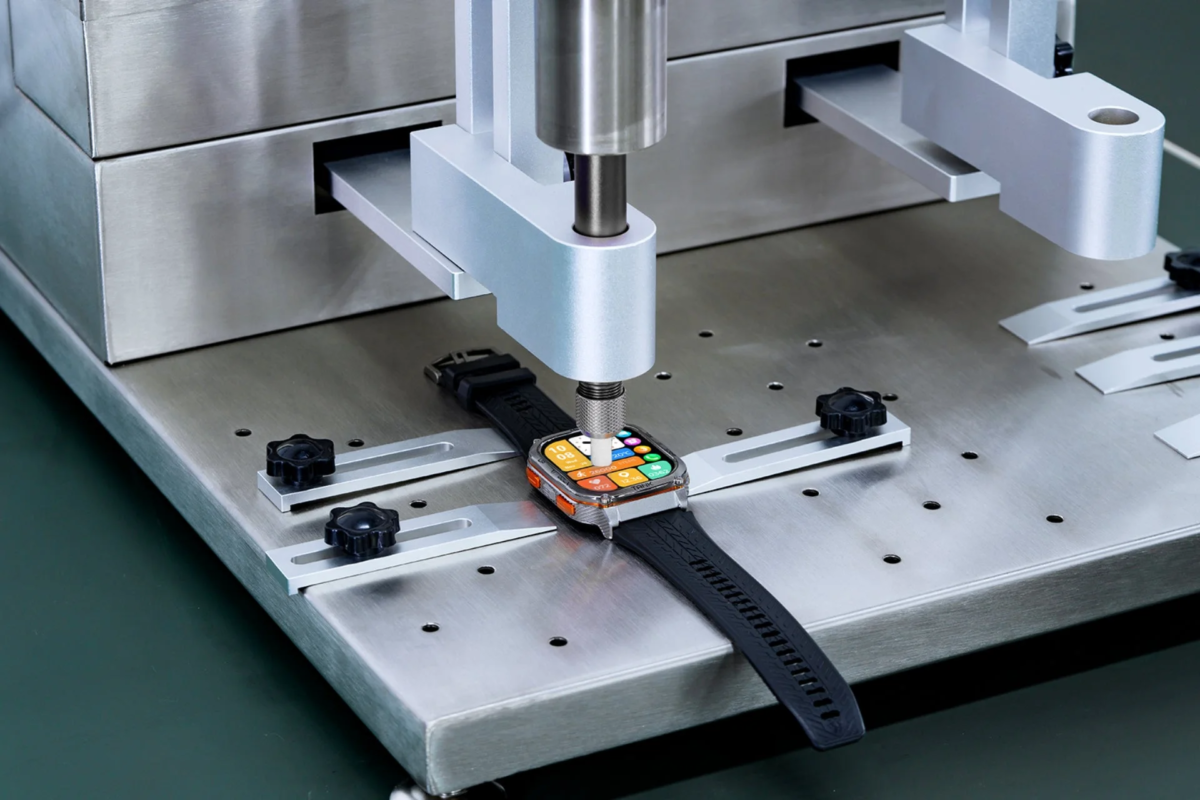 Smartwatch undergoing environmental testing