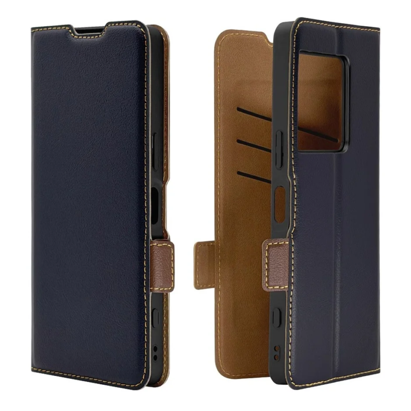 Xperia 1 VIII Navy/Brown Flip Case