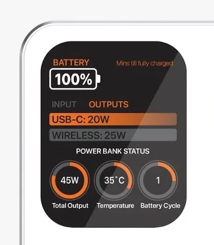 Close-up of MICRODIA SNAPPower 3S TRON's TFT smart display