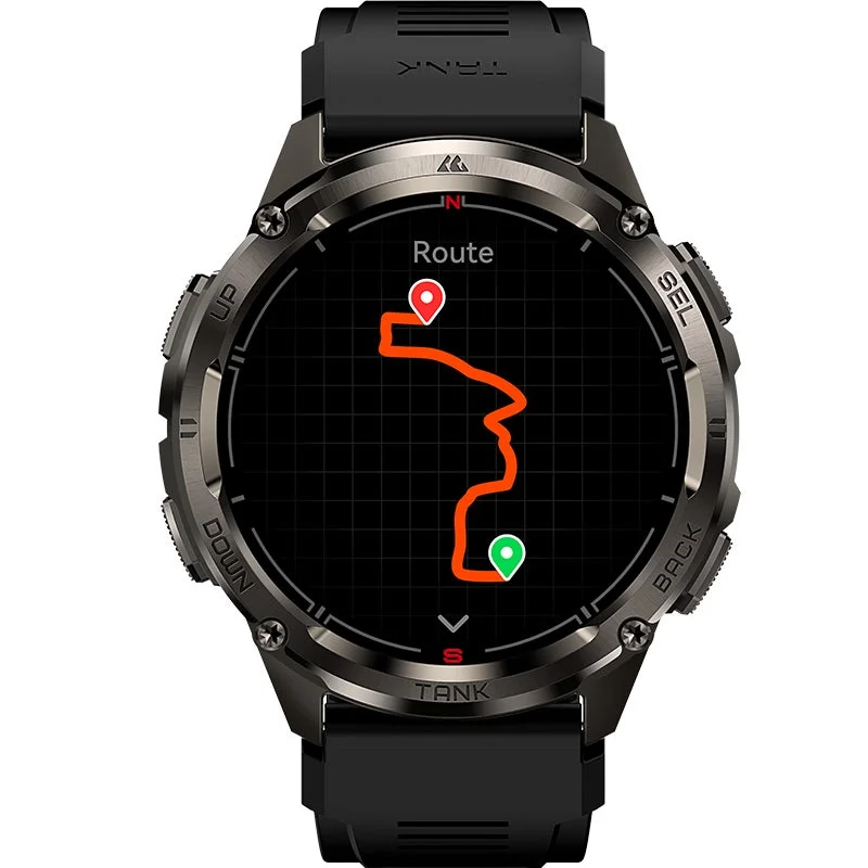 Smartwatch displaying a route map