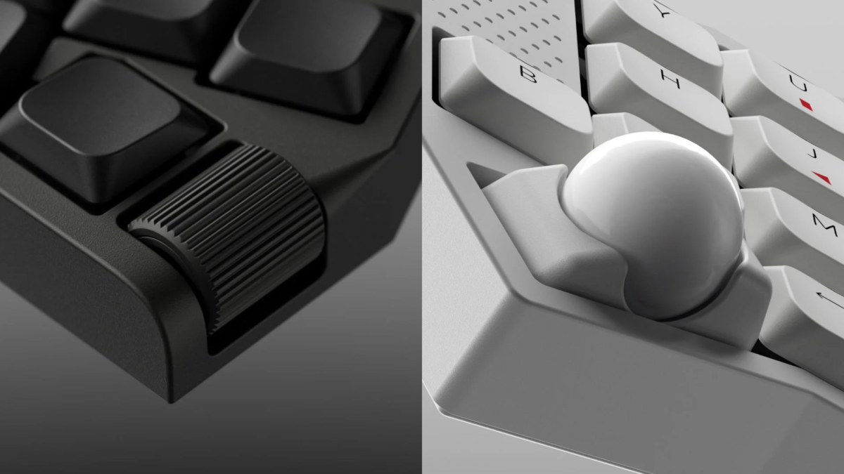 Close-up of Trackball and Scroll Wheel