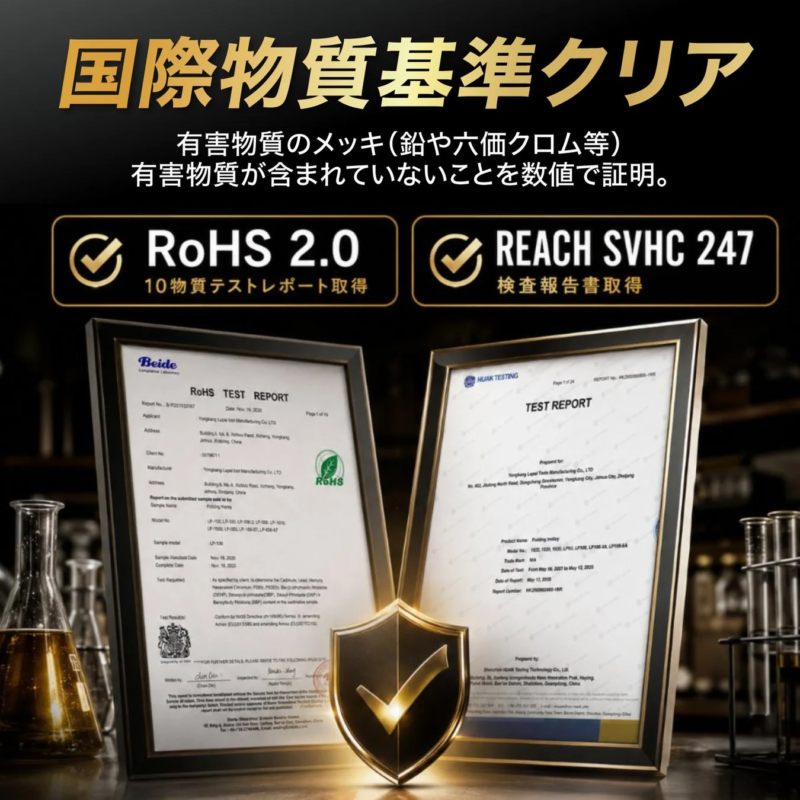 Certifications for RoHS 2.0 and REACH SVHC 247 compliance