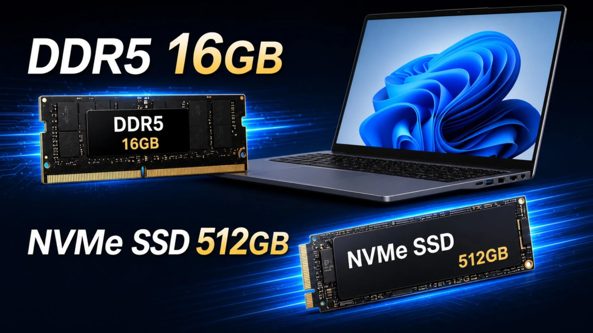 DDR5 16GB and NVMe SSD 512GB