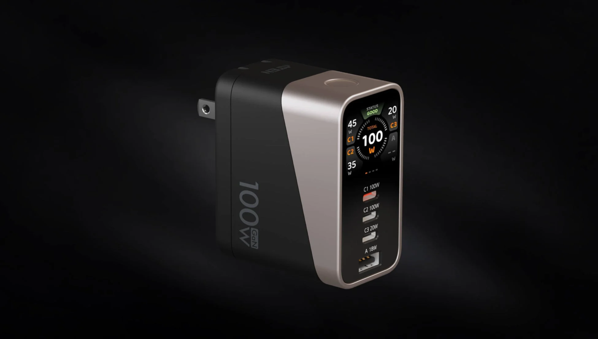 100W 4-Port Smart Display Rapid Charger