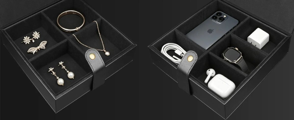 Inside the Pandora case showing accessories