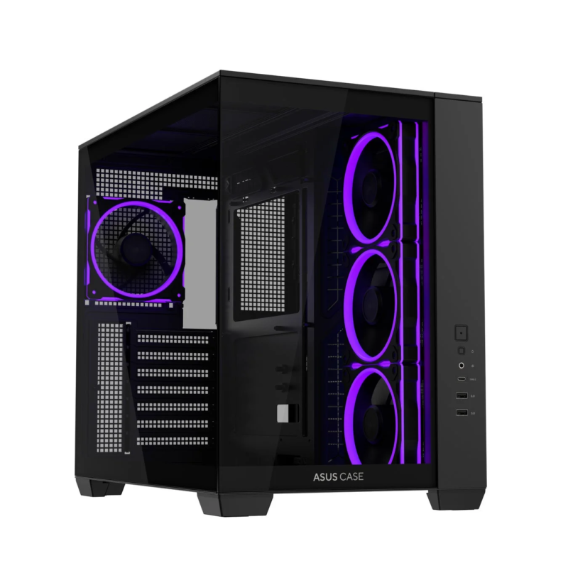 Black case with purple LED