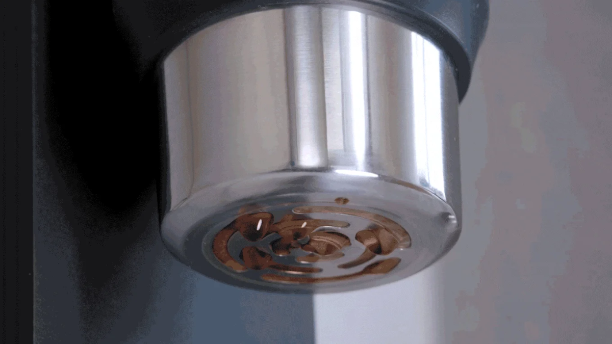 Coffee being brewed from the machine