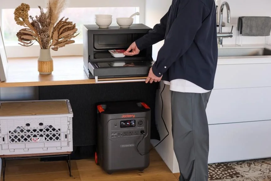 Jackery Portable Power Station 3600 Plus used in a kitchen setting