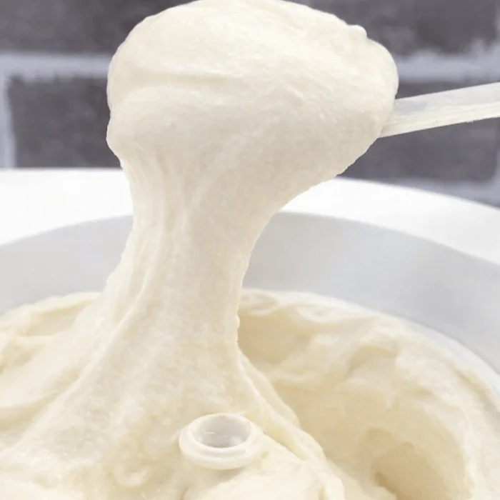 Scoop of creamy ice cream