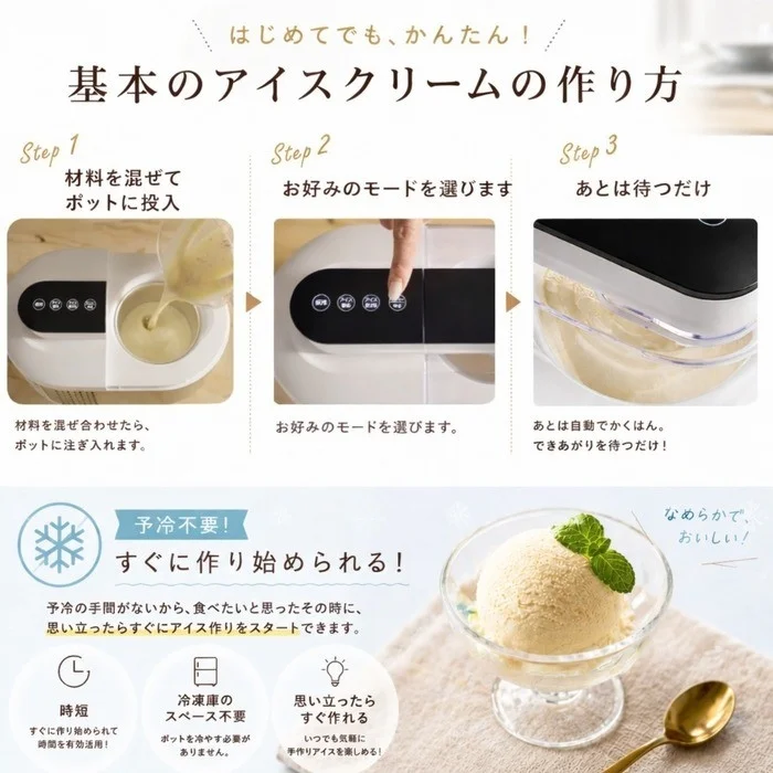 3-step ice cream making process