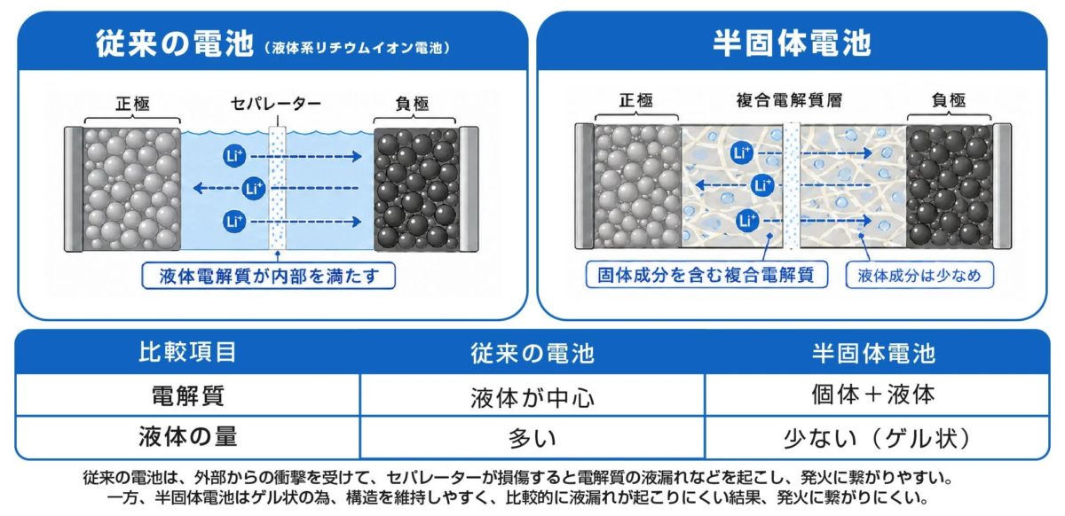 Comparison of Traditional and Semi-Solid State Batteries