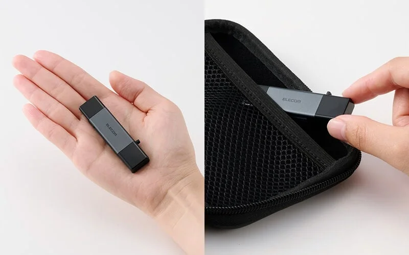 Reader in Hand and Pouch