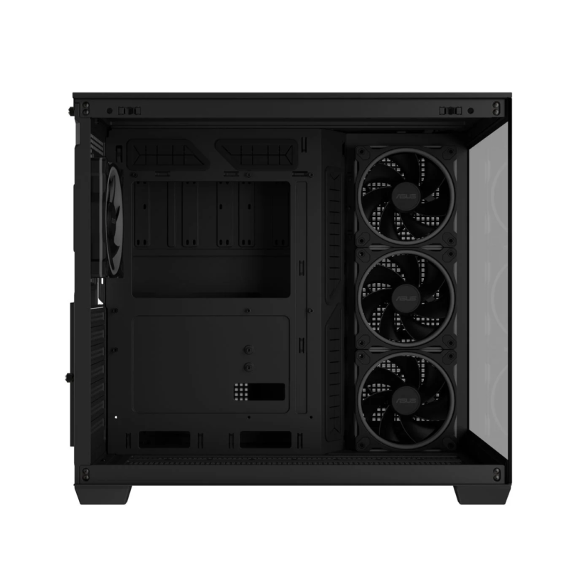 Black case internal with fans